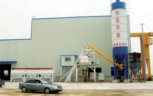 HZS50 mixing plant is used in the core-mould vibration line of Nantong Rongxin