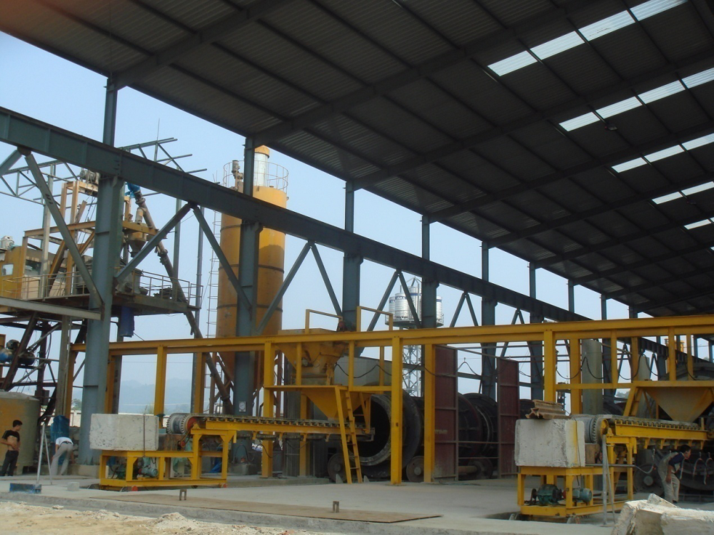 The production line by centrifugal process of Zhongyi Construction Machinery is used in an old street in vietnam