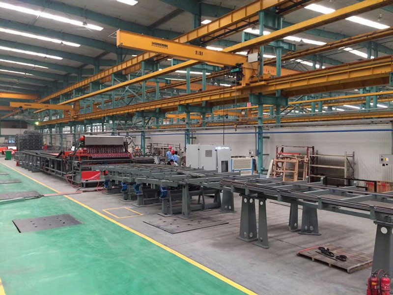 Pipe gallery reinforcement welding production line is used for Sino Italian construction machinery production base.
